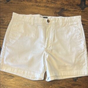 J. Crew Men's White 5” Flat Front Shorts